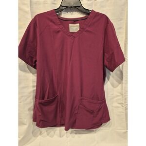 Sketchers Maroon Burgundy Scrub Top‎ XXL 2xl Women